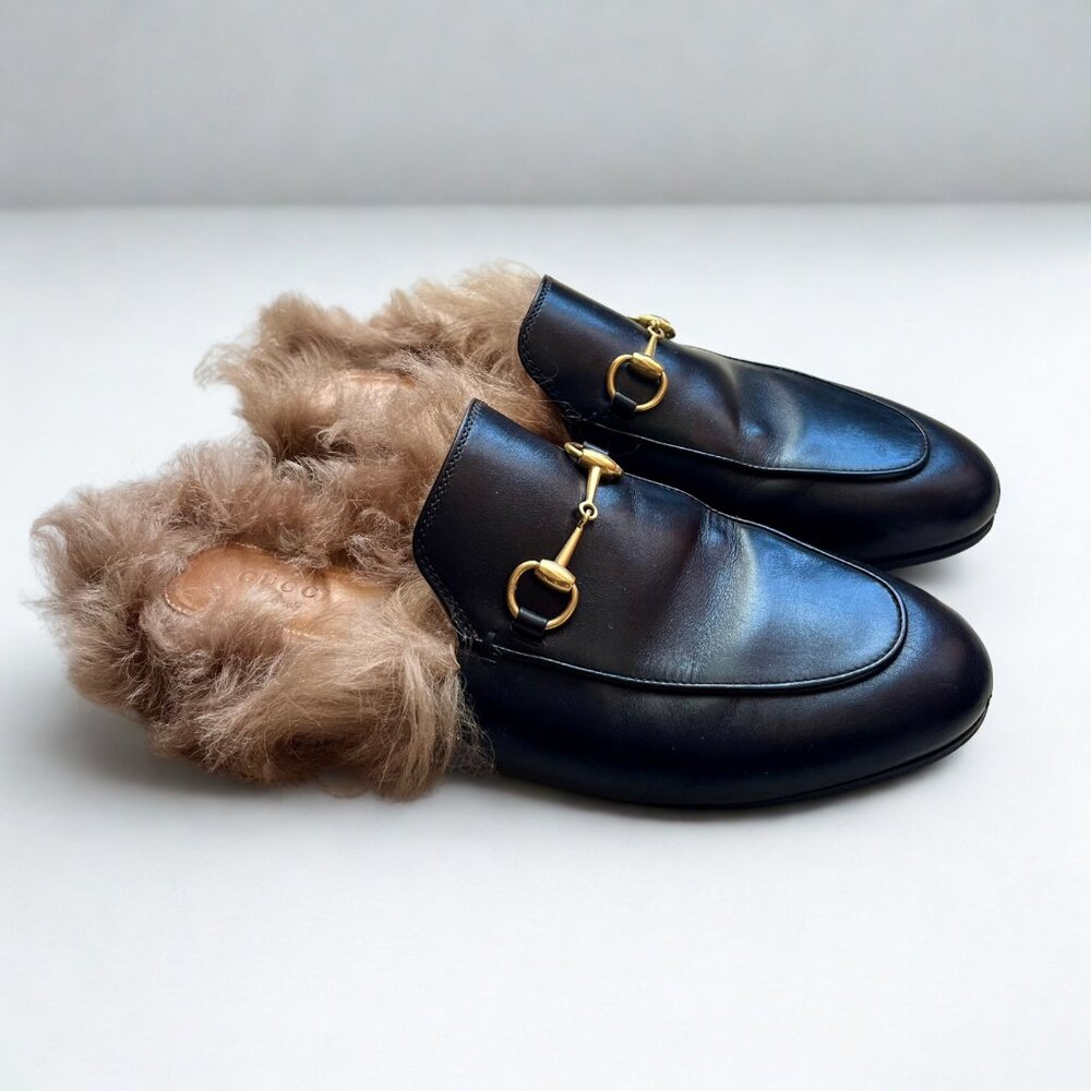 Authentic Gucci Princetown Apron Toe Mules